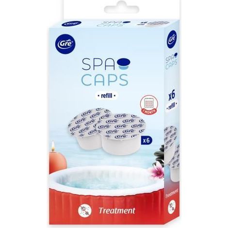 GRE - Ricariche CAPS SPA per disinfezione di spa gonfiabile - Senza cloro - 6 capsule