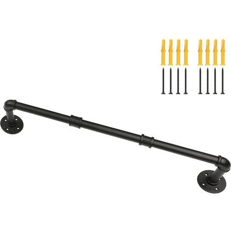 Portant à Vêtement Industriel, 70cm Porte à Vêtements Manteaux en Fer Rustique à Fixation Murale, Porte Vêtements Etagères Murale Rétro Amovible, pour Magasin, Salon, Armoire (1/5)