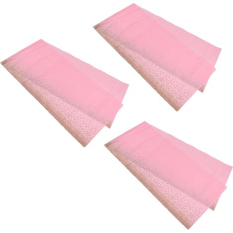 Lot de 3 nappes en plastique imperméables, aspect raffiné, jetables et portables, rose. (1/5)