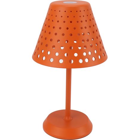 Lampe de table LED rechargeable sans fil, tactile et à intensité variable, lampe de chevet idéale pour la chambre, le salon, le bureau, le restaurant ou le bar, orange. (1/5)