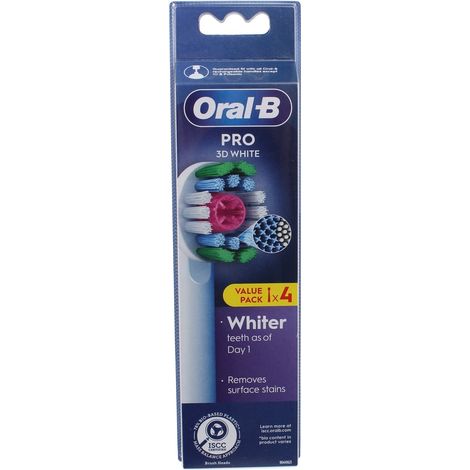 3D-Zahnbürstenköpfe, weiß, 4er-Pack