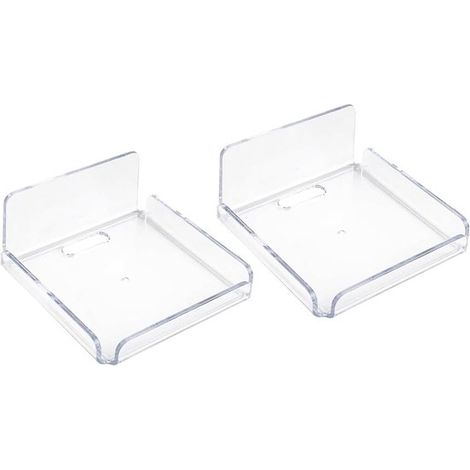 2 estantes pequeños de acrílico transparente, estantes flotantes de pared, autoadhesivos, sin necesidad de taladrar, altavoz inteligente (1/5)