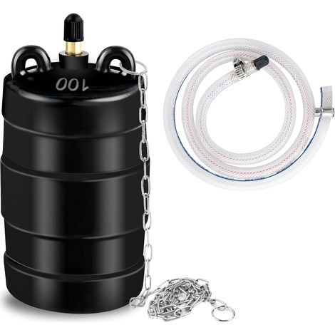 Bouchon de tuyau gonflable de 4 pouces, vessie d'arrêt bouchons d'essai d'eau fermés en caoutchouc avec chaîne de 100 cm et 1 tube d'extension, 1 vanne pour les tests de maintenance des canalisations (1/5)