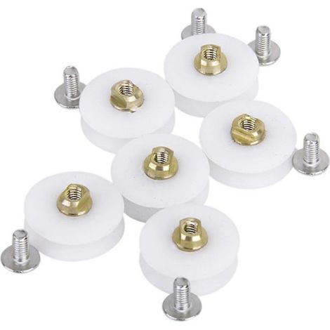 Kit de remplacement de 6 roulettes de porte de douche de 22,5 mm pour portes en verre de 68 mm : roulettes coulissantes et résistantes pour un glissement fluide. (1/3)