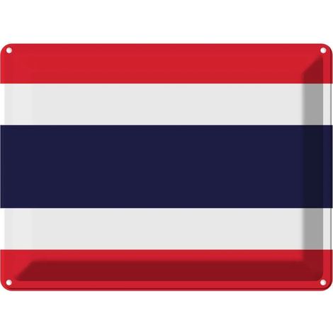 Plaque métallique 30x40 cm Drapeau et armoiries de la Thaïlande (1/5)