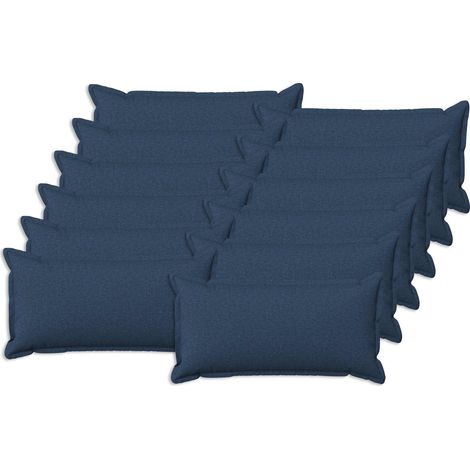 vidaXL Cushion with Pillow HOUTEN 12 pcs Blue Faux Linen (1/5)