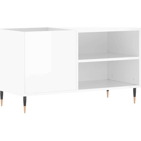 Maison Exclusive - Mobile Porta DiscBianco Lucido 85x38x48 cm Legno Multistrato