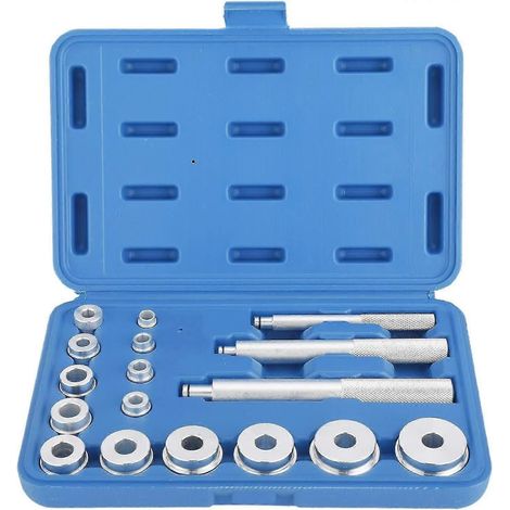 Kit d'outils de garage comprenant 17 pièces pour roulements de roue en aluminium, bagues et joints, avec coffret. (1/3)