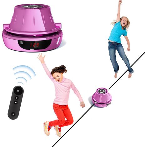 Jump Rope Rechargeable Skipping Rope Training with Multi Users Set Adjustable 1-10 Speed Level with Remote Control Skipping Machine Counter (1/5)