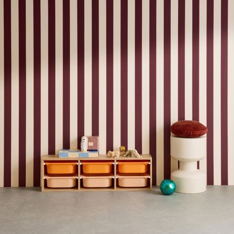 - Meuble de rangement naturel pour enfant. 6 bacs en plastique orange pêche - Sora