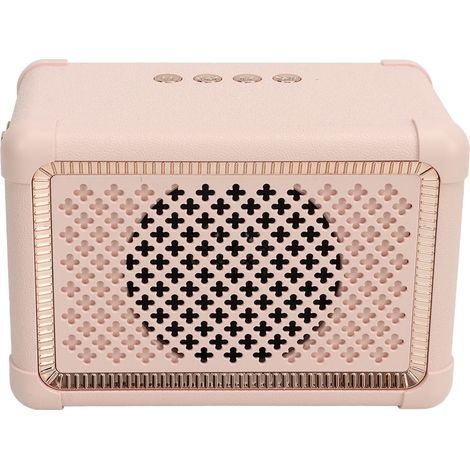 Pinkfarbener tragbarer kabelloser Lautsprecher, 6 Stunden Akkulaufzeit, Vintage-Stil, ideal für Büro, Schlafzimmer, Partys und Outdoor-Aktivitäten. (1/5)
