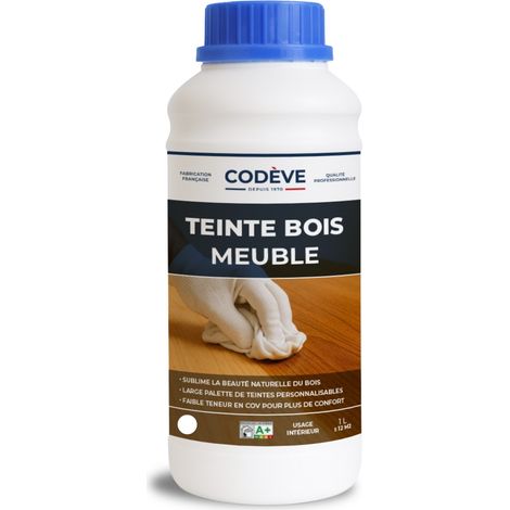 Teinte Meuble Bois - 1 L - Codeve Bois - Chêne foncé - Pour La Teinture De Votre Meuble, Table, Commode Ou Armoire En Bois.