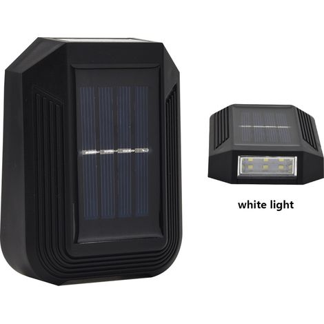 Luminaire Solaire Mur Extérieur - 6 LED - IP65 - Blanc/Chaud - 2 V 200 mA - 600 mAh - 11 x 8,5 x 2,5 cm - 1 Pièce (1/5)
