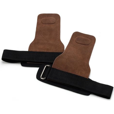 Protège-paume, gants d'haltérophilie, lève-mâchoire, poignées, sangles de poignet, ceintures de levage, marron foncé (1/5)