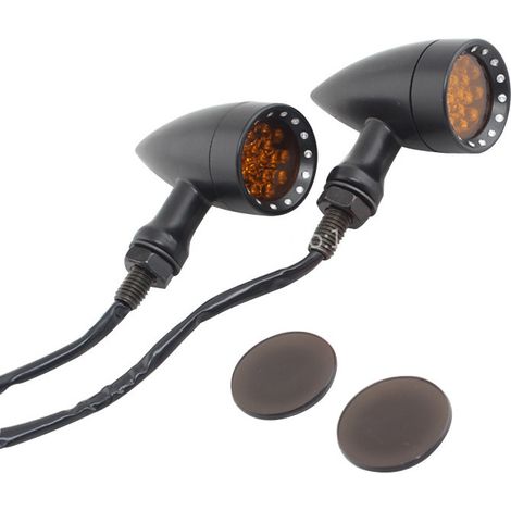 Clignotants rétro pour motos, compatibles avec les modèles Harley-Davidson, à LED et en alliage d'aluminium.