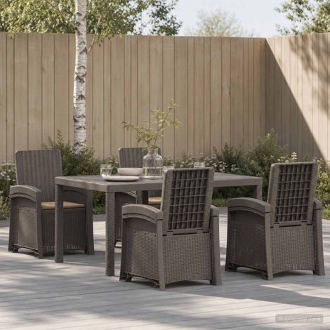 vidaXL Ensemble de salle à manger pour jardin 5 pc Gris clair et Taupe (1/5)