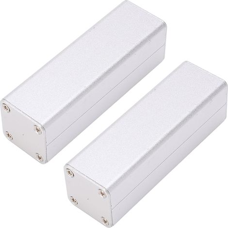 Boîtier de projet électronique en alliage d'aluminium, 2 pièces, boîte de circuit pour équipement industriel, étui de protection robuste. (1/5)