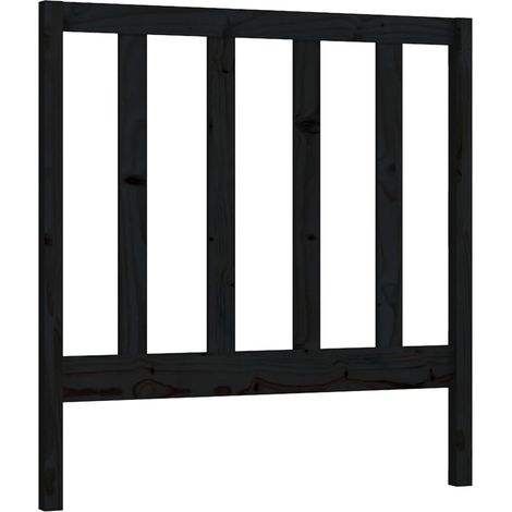 Tête de lit accessoire couchage chambre à coucher meuble 81 x 4 x 100 cm bois de pin noir TDL0202089
