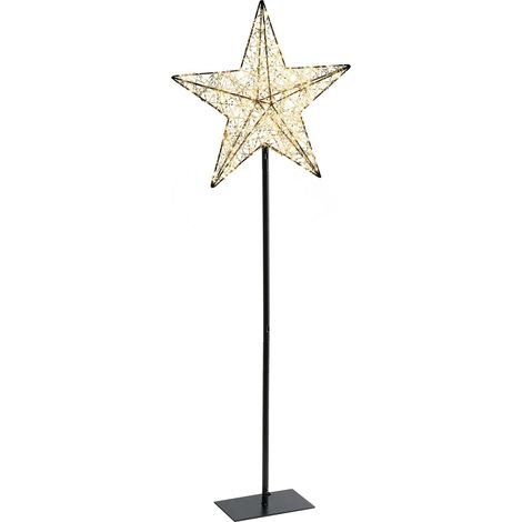 Garden LED Decoration Black Metal 110 x 12 x 20 cm Indoor Outdoor Christmas Tree Seasonal Accessory Home Décor with Lights SANNAN