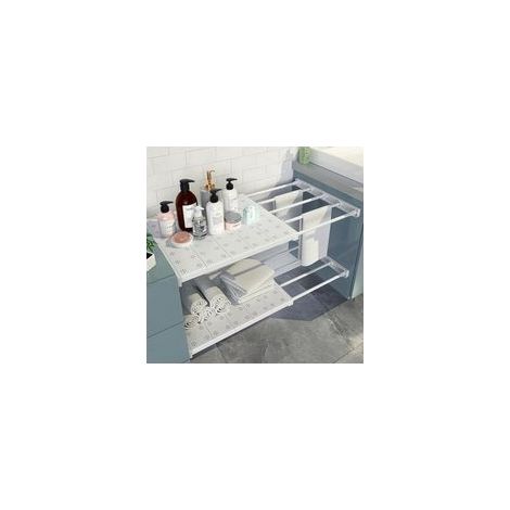 2PCS Extensible Séparateur de Support de Rangement, (24cm, 3860cm)d'Étagère Réglables, Armoires Télescopiques, Organisateur de Placard, Étagère Compartiments pour Cuisine Armoire Bibliothèque (1/5)