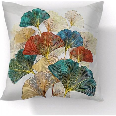 Fundas decorativas para cojines,45x45 cm,2 unidades,Estampado de hojas de ginkgo,Fundas para cojines de sofá,Ideales para sofás (1/5)