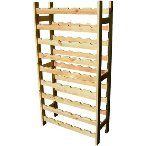 Cantinetta Portabottiglie In Legno Abete 54 Posti (LXPXH) CM. 63X27X120