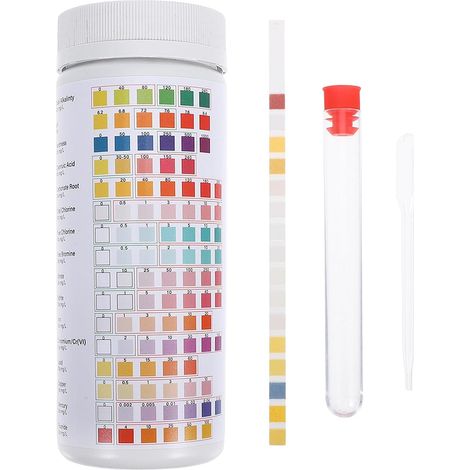 Lot de 50 Bandes de Test Qualité de L'eau en Papier Blanc, Faciles à Utiliser, Polyvalentes pour Usage Domestique et Analyse Précise (1/5)