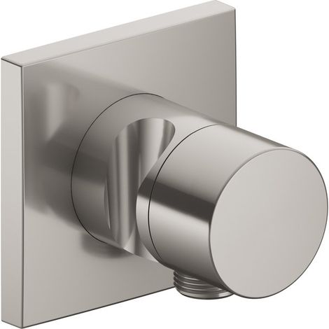 Raccordo Keuco IXMO 59548, valvola di commutazione a 3 vie con attacco tubo flessibile e supporto nascosto per soffione doccia, maniglia Pure, colorazione: nichel spazzolato - 59548050202 (1/2)