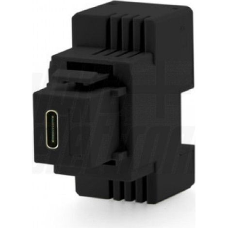 Alpha elettronica caricatore keystone usb 5v 3a - nero 5-9-12v incasso (1/4)