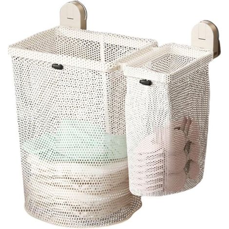 Panier à linge mural avec ventouses - un panier de rangement pour vêtements de salle de bain peu encombrant (1/4)