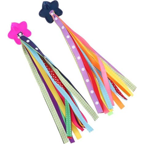 Guirnaldas decorativas para bicicletas infantiles (juego de 2),De colores arcoíris con extremos en forma de estrella (1/4)