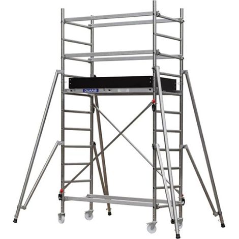 Echafaudage roulant alu - embase simple - hauteur de travail max 3.90m - 603712