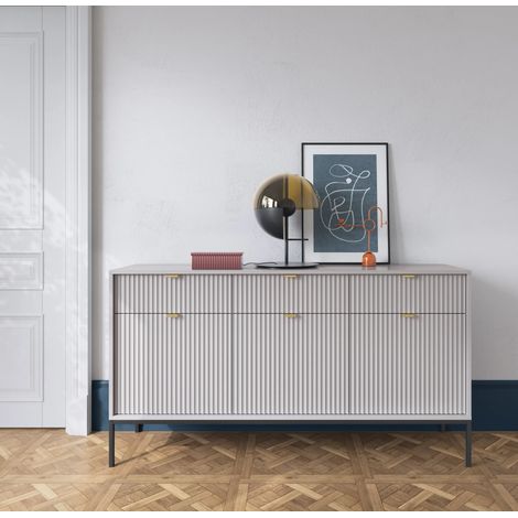 AX LIVING Sideboard mit Schubladen Eternas KS154 154 cm Grau