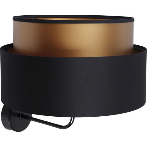 Applique murale satinée effet cuivre lumière chaleureuse - Noir satin avec intérieur cuivre (1/5)