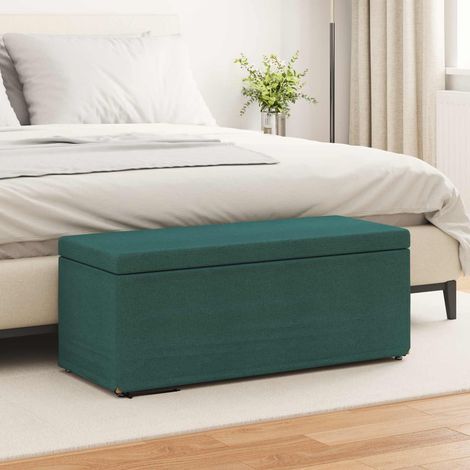 Hocker Dunkelgrün 101 x 41 x 40 cm Stoff und Pressholz