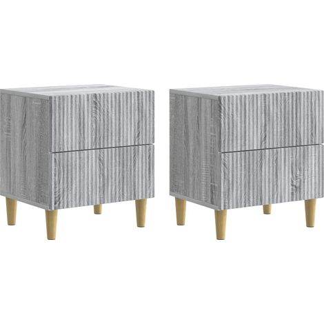 Bedside Cabinet with Drawer 2 pcs Grey Sonoma 43 x 34.5 x 48 cm vidaXL