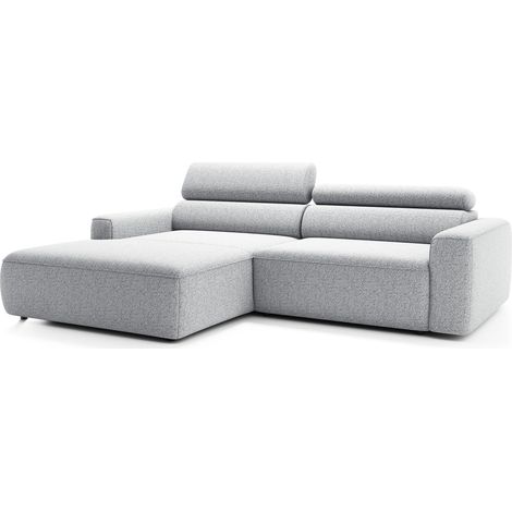 Selsey Fando - Canapé d'angle - 252 cm - tissu tressé Gris clair - côté gauche (1/5)