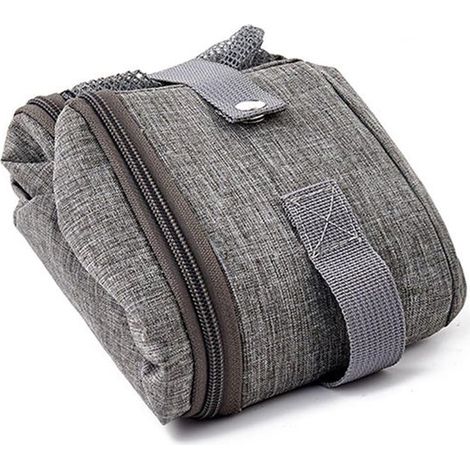 Bac à litière pliable et portable - Avec pelle - Anti-fuites et sans odeur - 40 x 24 cm - Convient aux paniers pour chats et à une utilisation en extérieur - Gris (1/5)