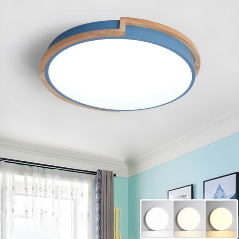 Plafonnier LED 50 cm, plafonnier moderne à encastrer, lumière décorative bleue, luminaires à proximité du plafond, 3 températures de couleur (1/5)