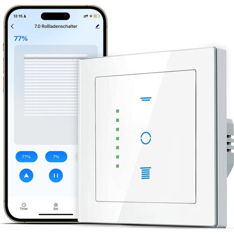 WiFi interrupteur de volet roulant, minuterie de volet roulant pour contrôler les volets roulants/stores/auvents, 1 pièce Blanc (1/5)