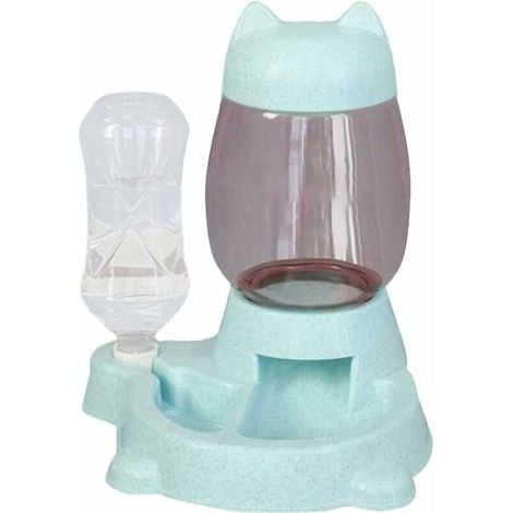 Automatischer Wasser- und Futterspender für Hunde und Katzen – Automatischer Trinkbrunnen mit Wasserflasche und Futterspender (1/4)