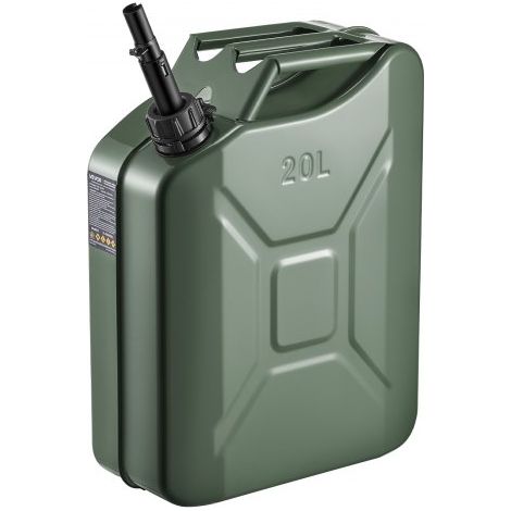 Bidón de Gasolina de 20 L, Tanque de Combustible de Metal y PP con Pico y Asa, Caudal Máximo de 6 L/min, a Prueba de Fugas, para la Mayoría de Autos, Motocicletas, ATV, UTV, Verde, 1 Pieza (1/5)