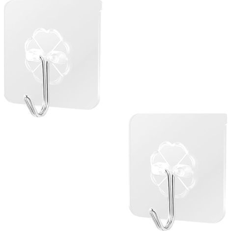10 ganci adesivi, impermeabili, trasparenti, per pareti di cucine, bagni e camere da letto. (1/5)