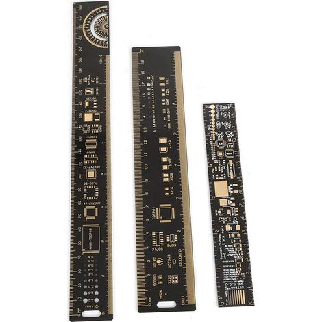Set di 3 righelli per PCB – 6,3/7,87/10,23 pollici – strumento di misurazione – ingegneri elettronici – circuito stampato