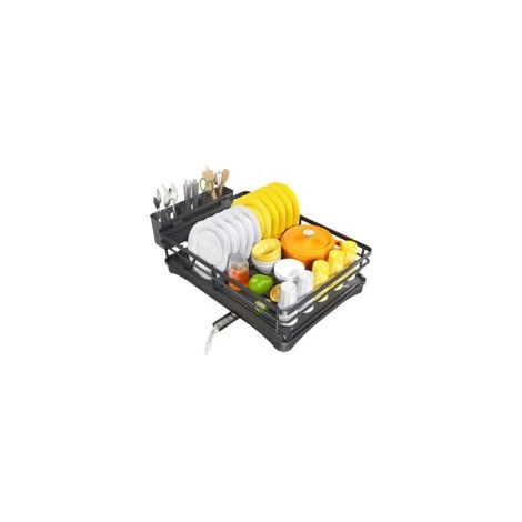 Escurridor de platos de cocina, modelo grande con soporte - Crezuo