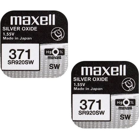 2 x Maxell 371 SR920SW 0% Mercure Oxyde d'argent Piles de Montre [Lot de 2]