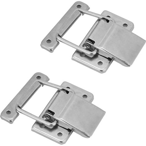 2Pcs Moraillon de Porte, Loquet du Moraillon, Fermeture à Levier Loquet à Ressort en Acier Inoxydable pour Coffret, Boîte, Tiroir, Armoire, Trousse Médical (1/5)