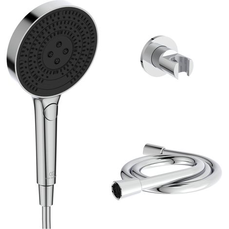 Ideal Standard Solos Ensemble de Douche avec Pommeau de douche, Flexible et Support, Chrome (1/4)