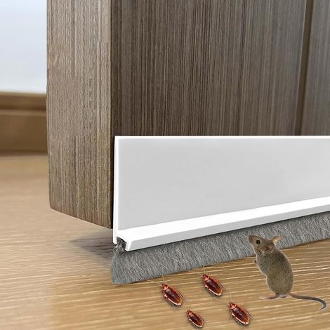 1 Joint Porte, Boudin de Porte Isolant Auto-Adhésif 100cm, Brosse Nylon, Isolation Phonique, Anti-Poussière, Pour Maison Bureau (1/5)