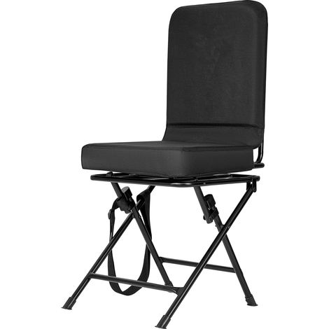 MophornSedia da Campeggio Pieghevole con Schienale e Tracolla Regolabile, Capacità di Carico 136 kg, Sgabello Girevole a 360° per Pesca, Caccia, Picnic ed Esterni, Nero